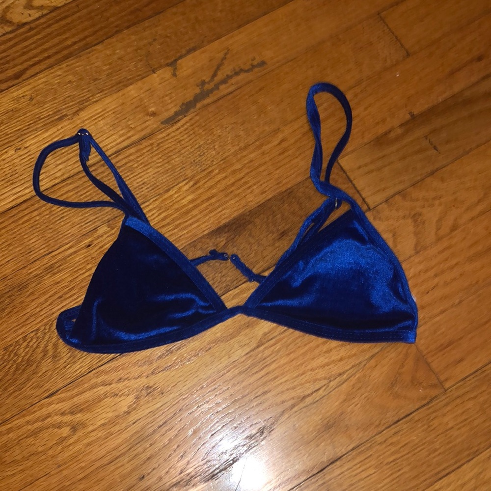 Blue bikini top